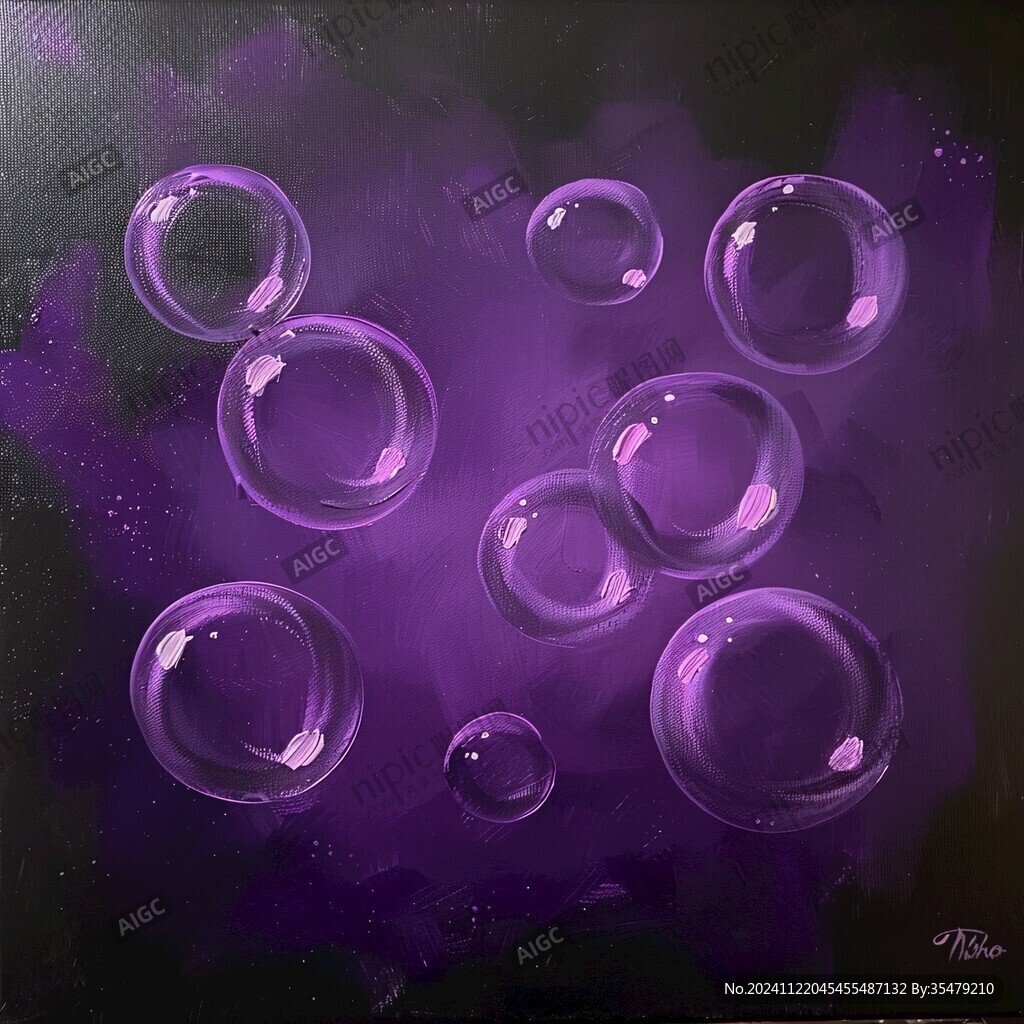紫色梦幻细胞流体画