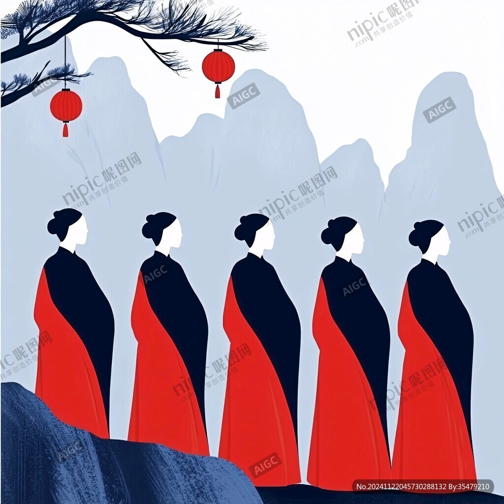清朝人物型男文创插画