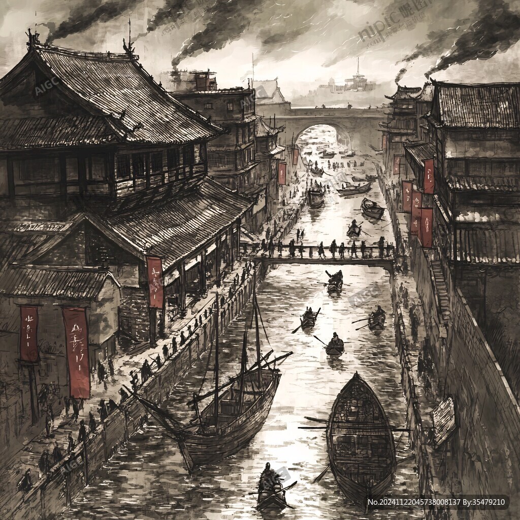 大运河贸易兴盛场景