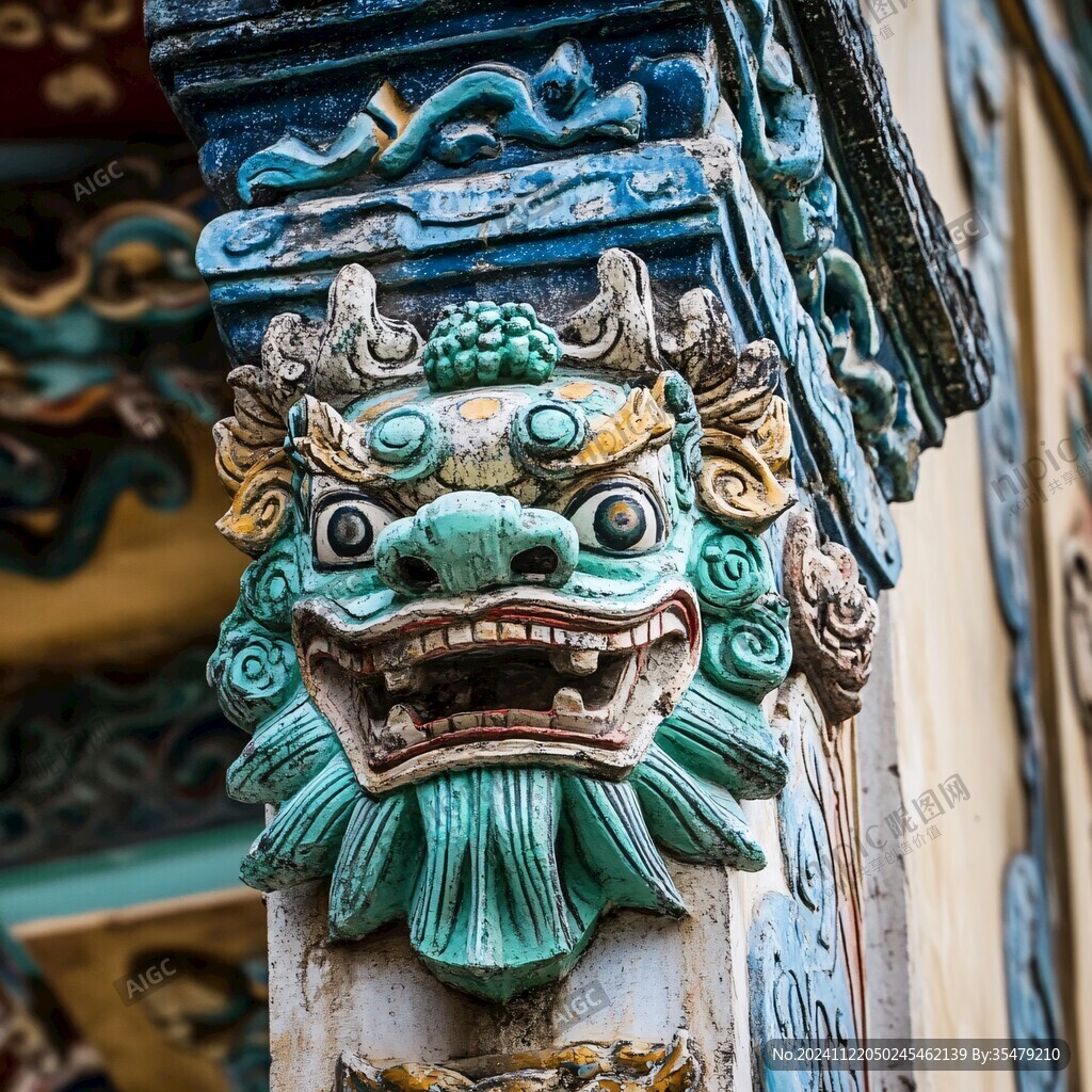 古建筑琉璃兽头