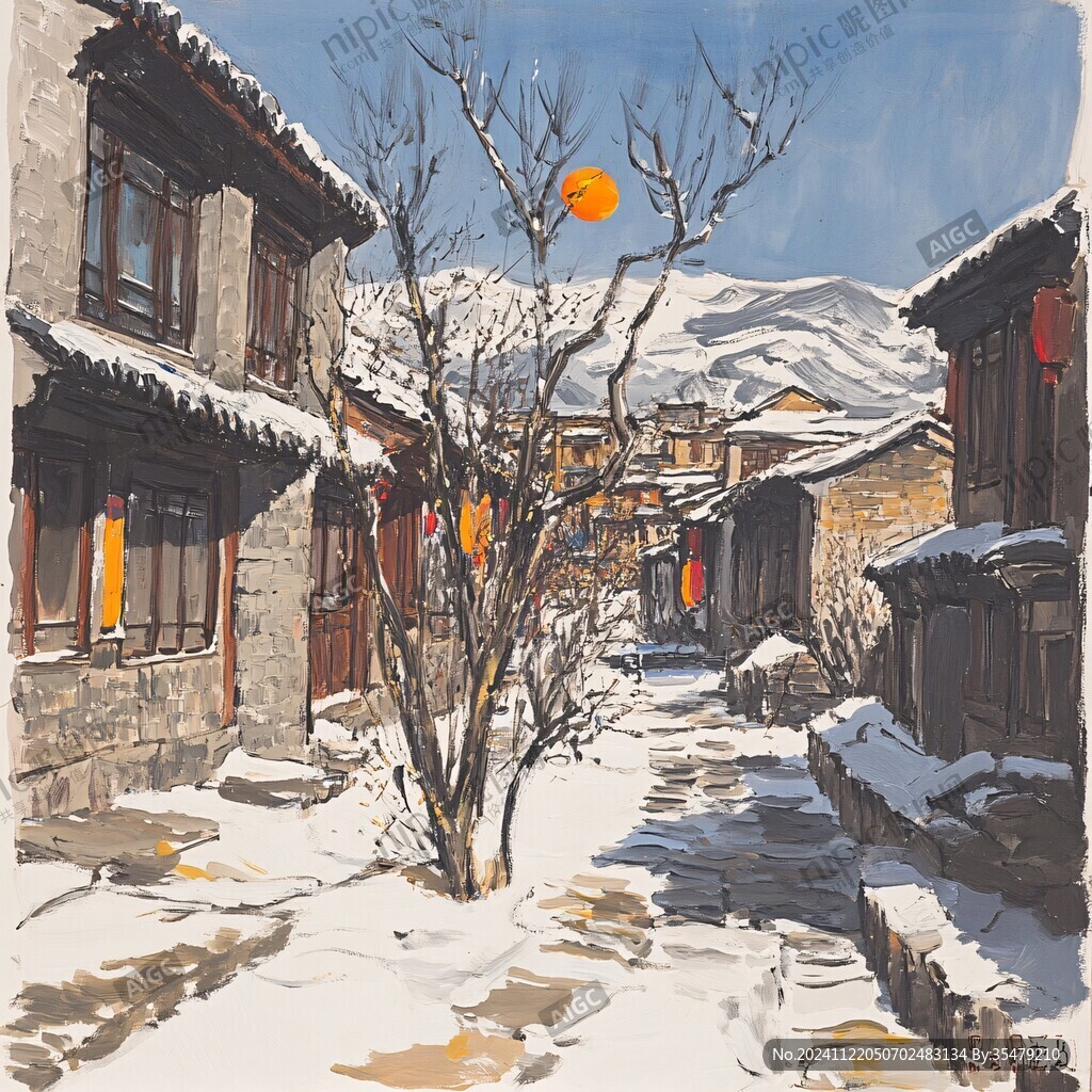 束河古镇插画