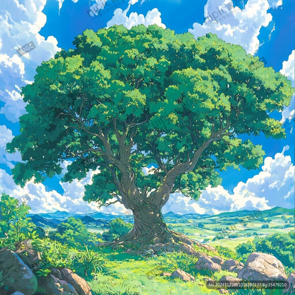 插画大树