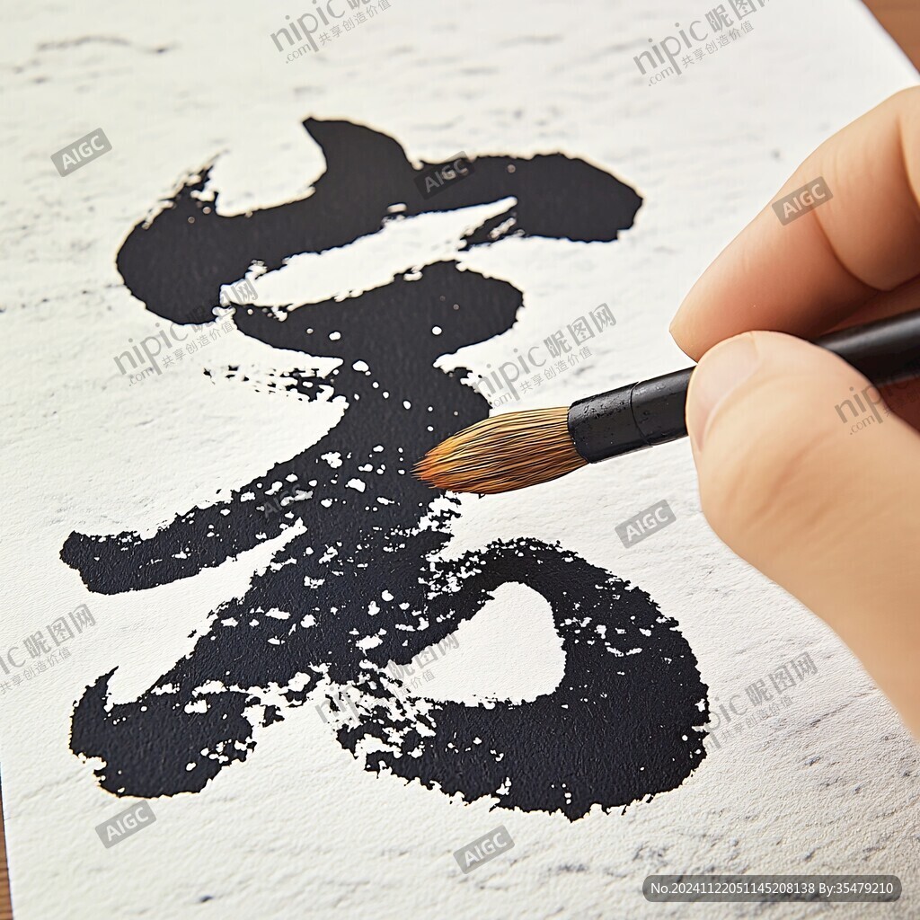 书法创作提笔写字
