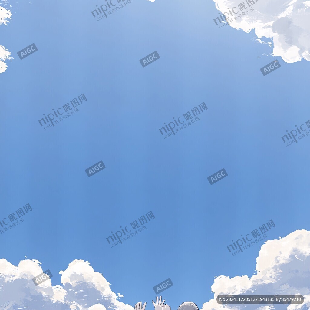 插画蓝天白云