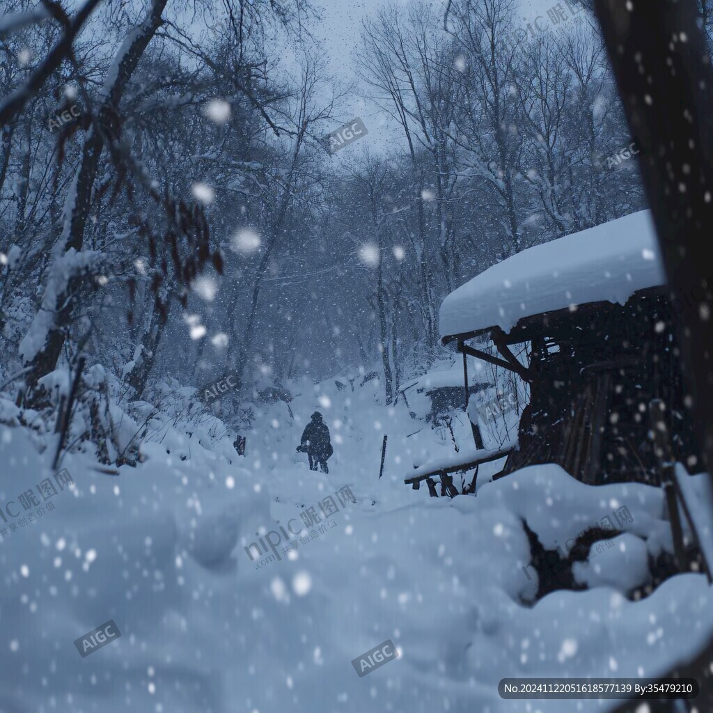 雪乡晨炊