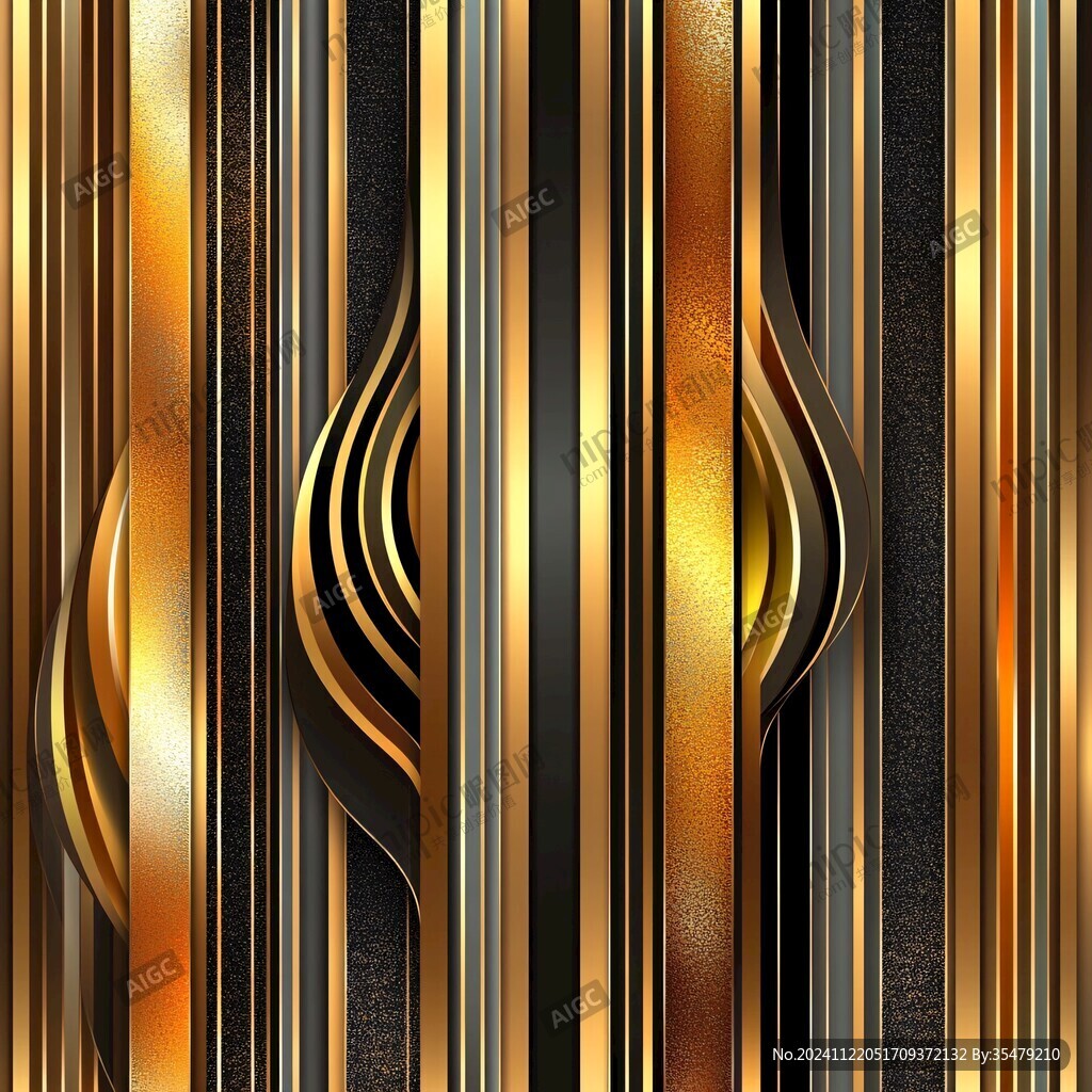 现代高档金条纹装饰画