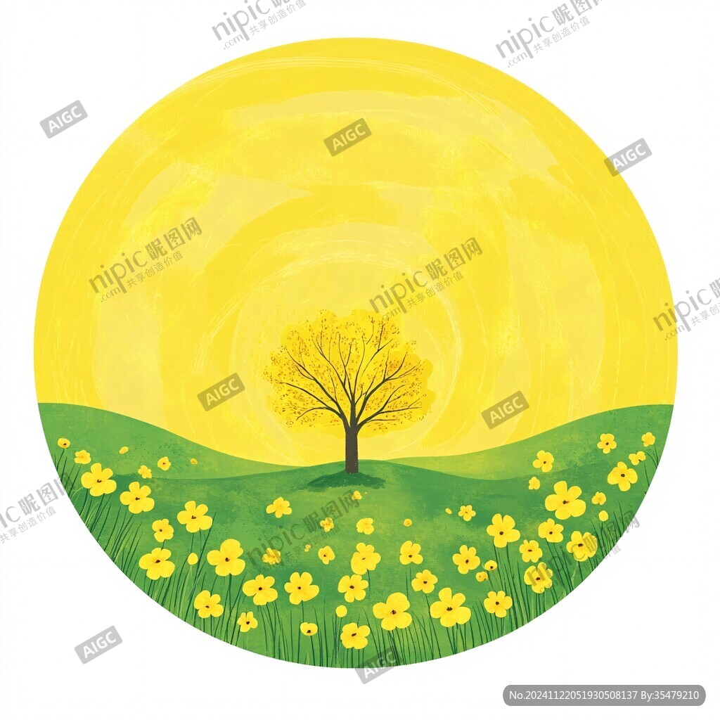 手绘太阳插画