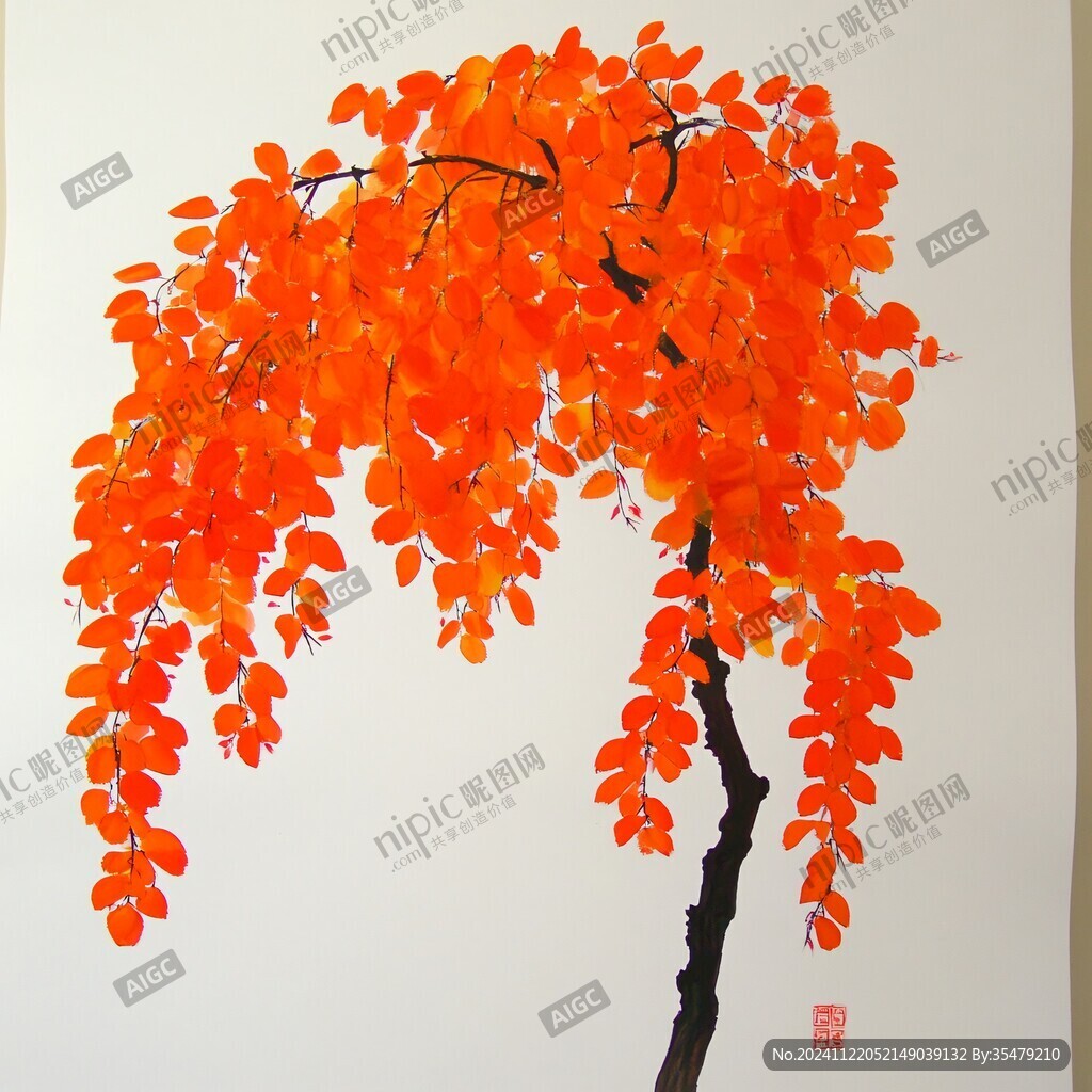 小枫树墙画