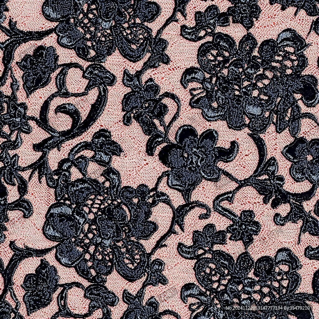 中式风格布料纹理花卉