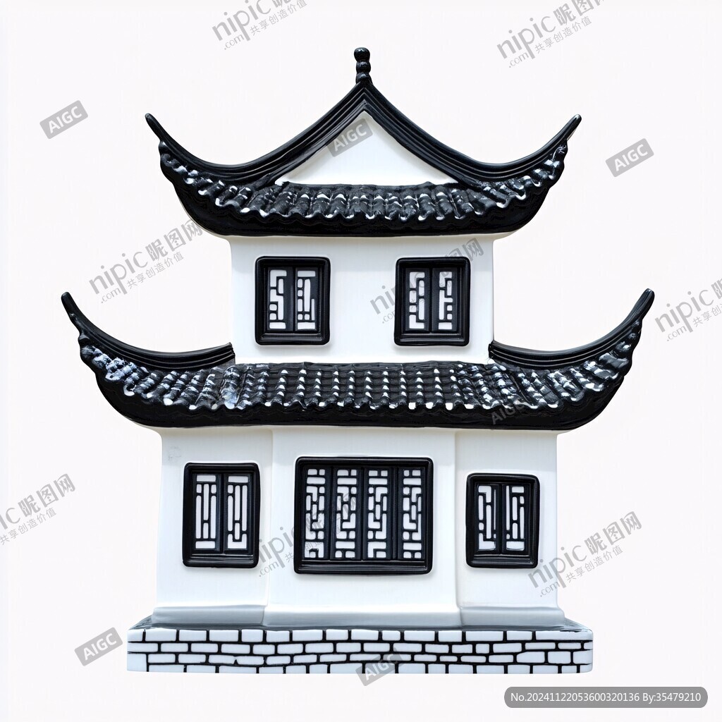 徽派房屋造型雕塑