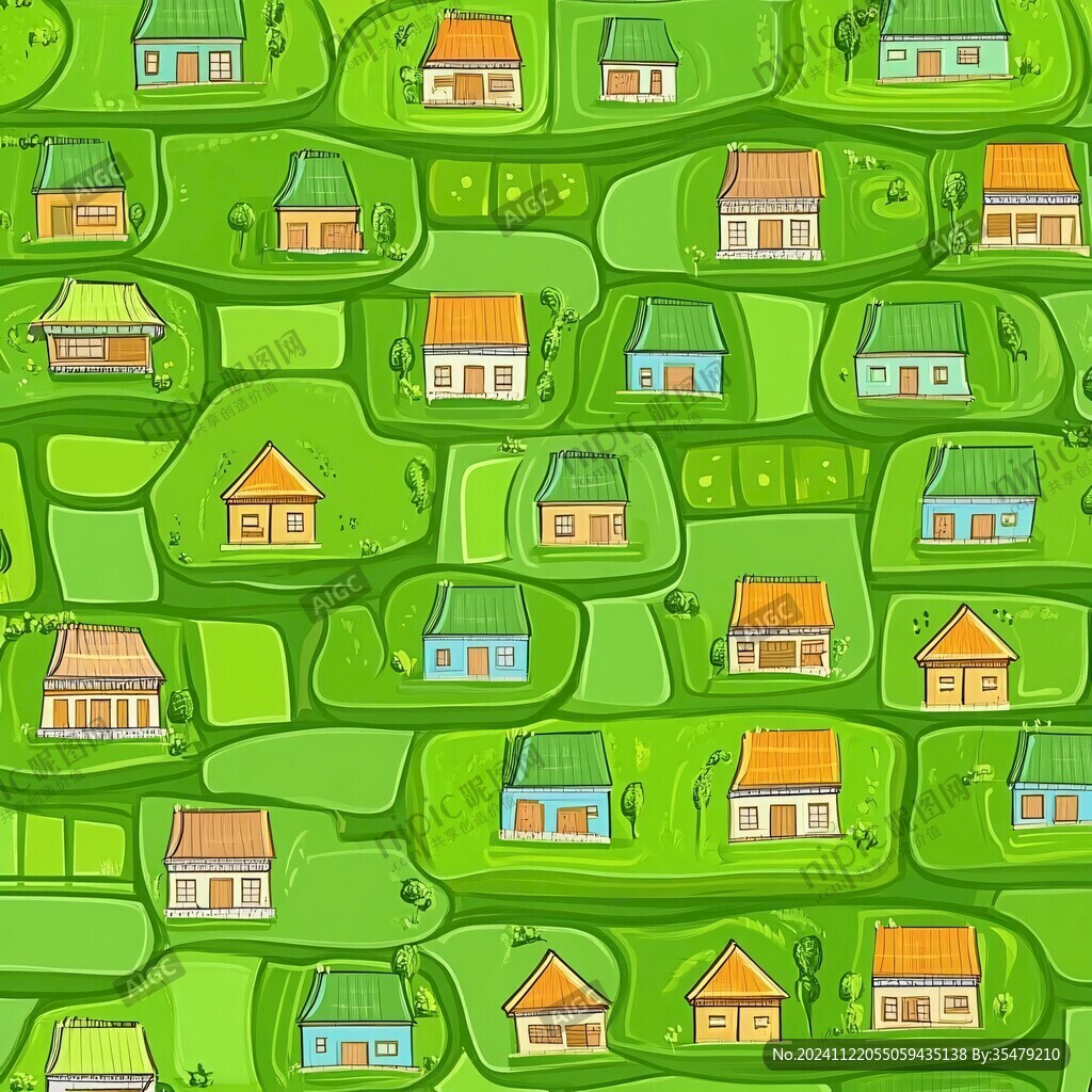卡通小屋图案