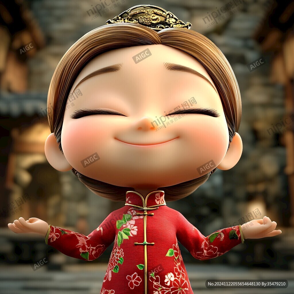 传统卡通小妹
