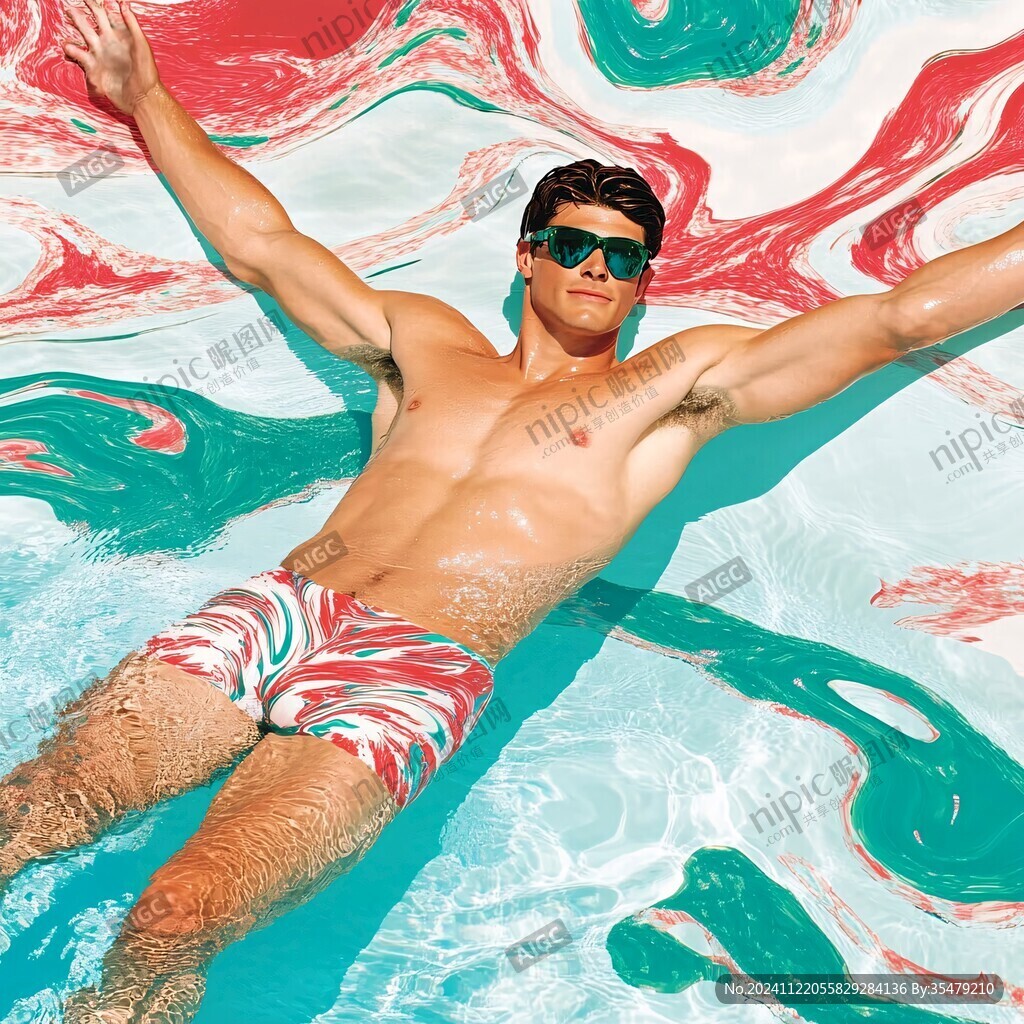 男性水池冷静