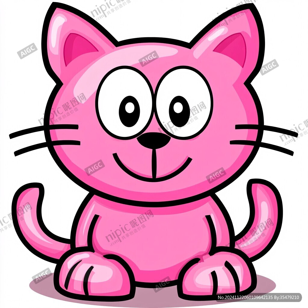 卡通小粉猫