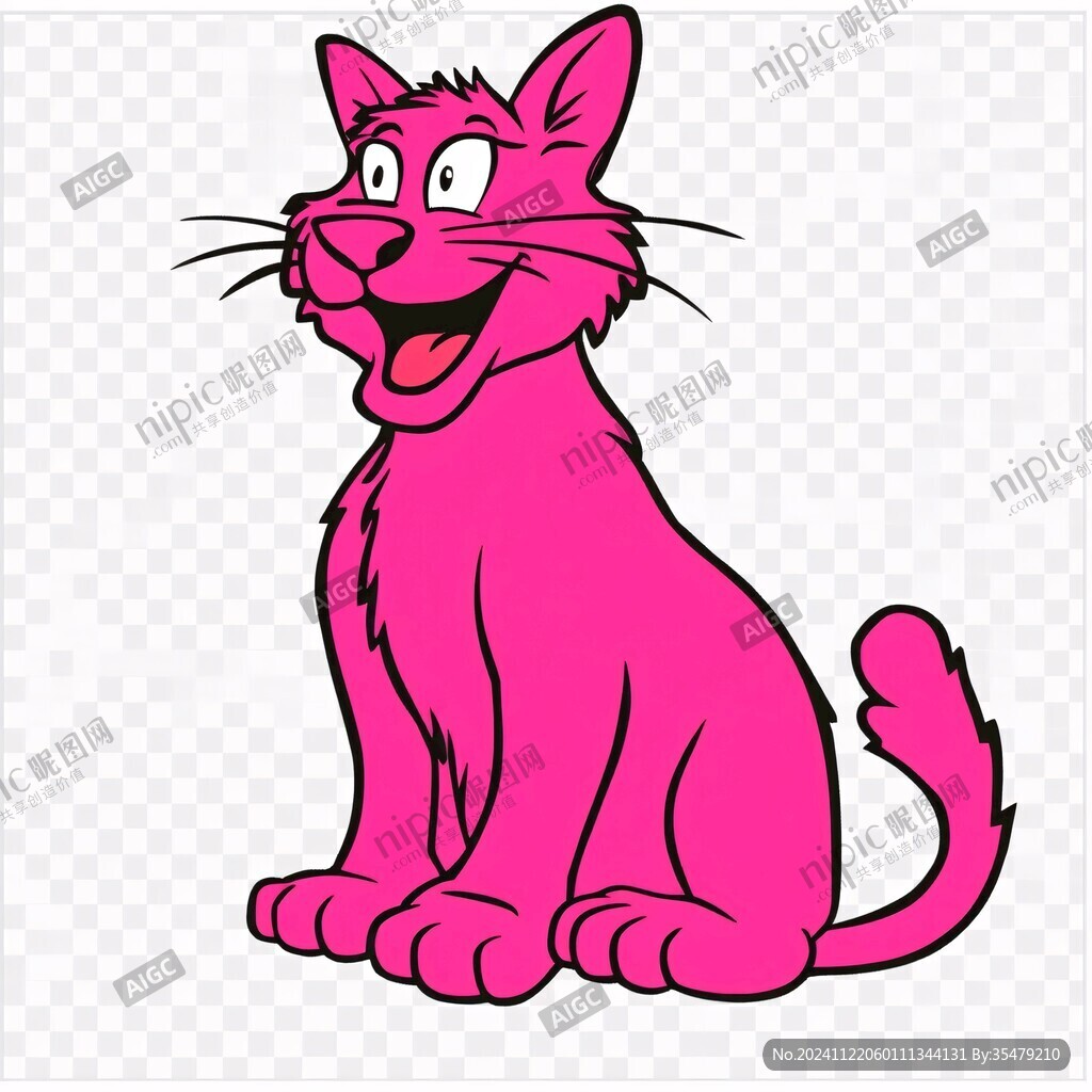 卡通小粉猫