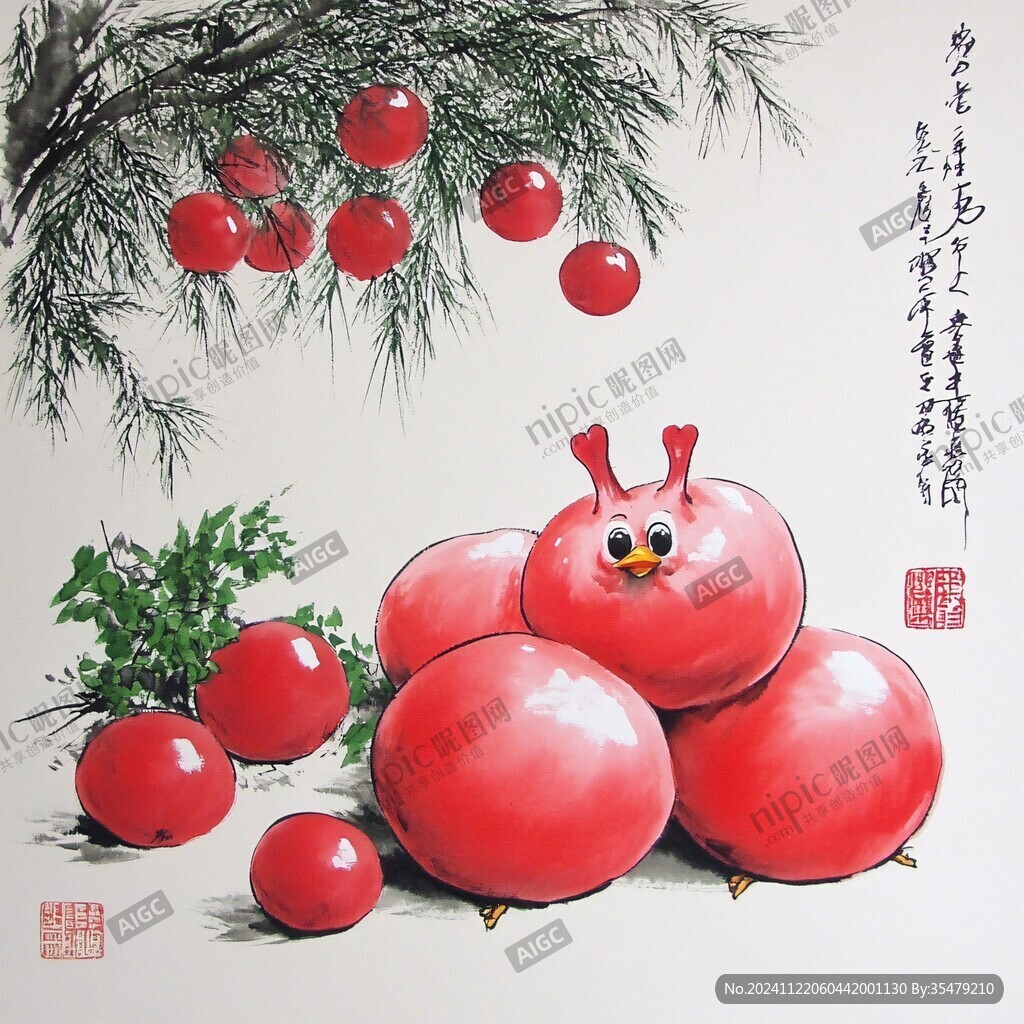西红柿墙画