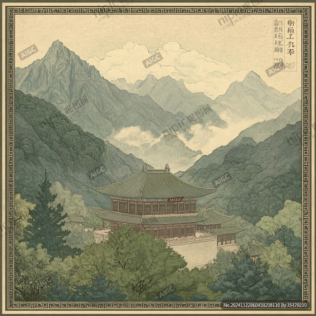爱晚亭插画