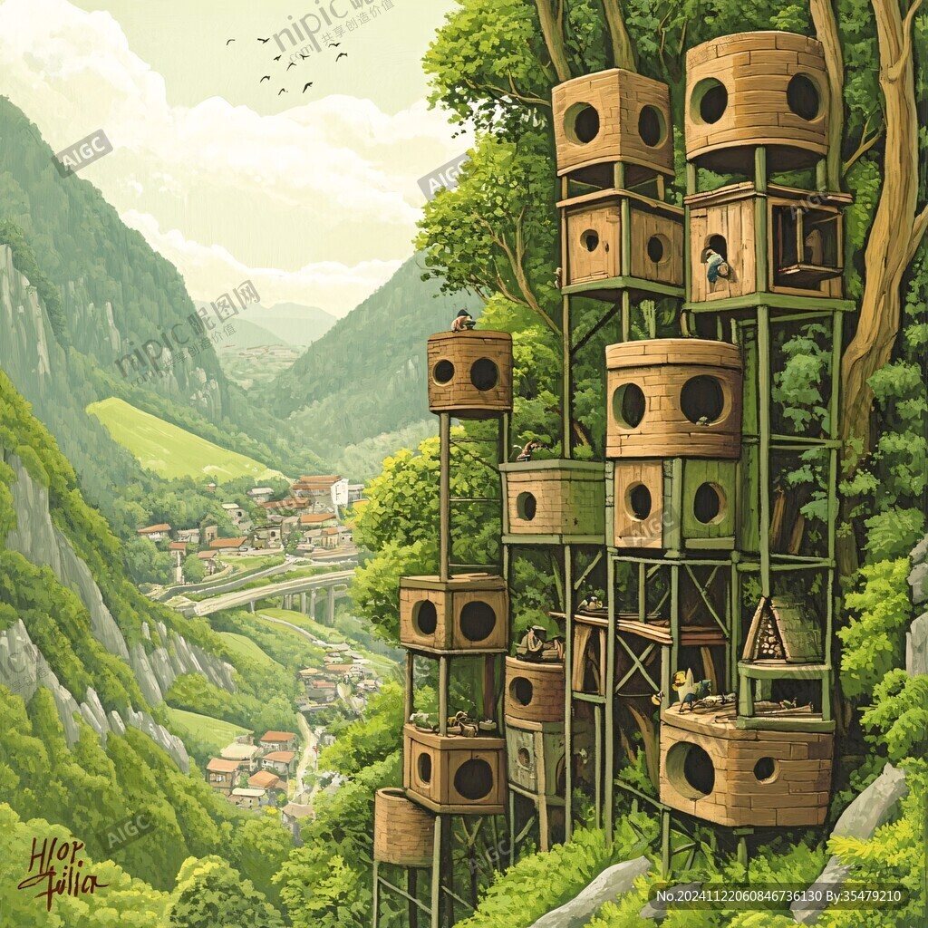 秘密树屋插画