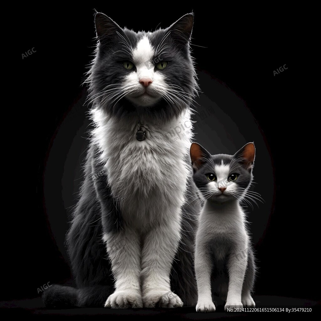 猫咪黑底图