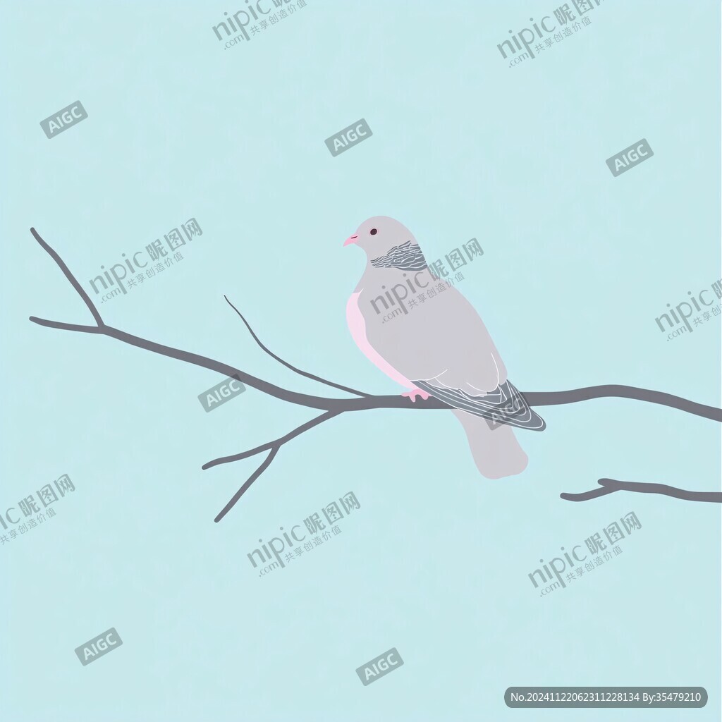 枝头小鸟插画
