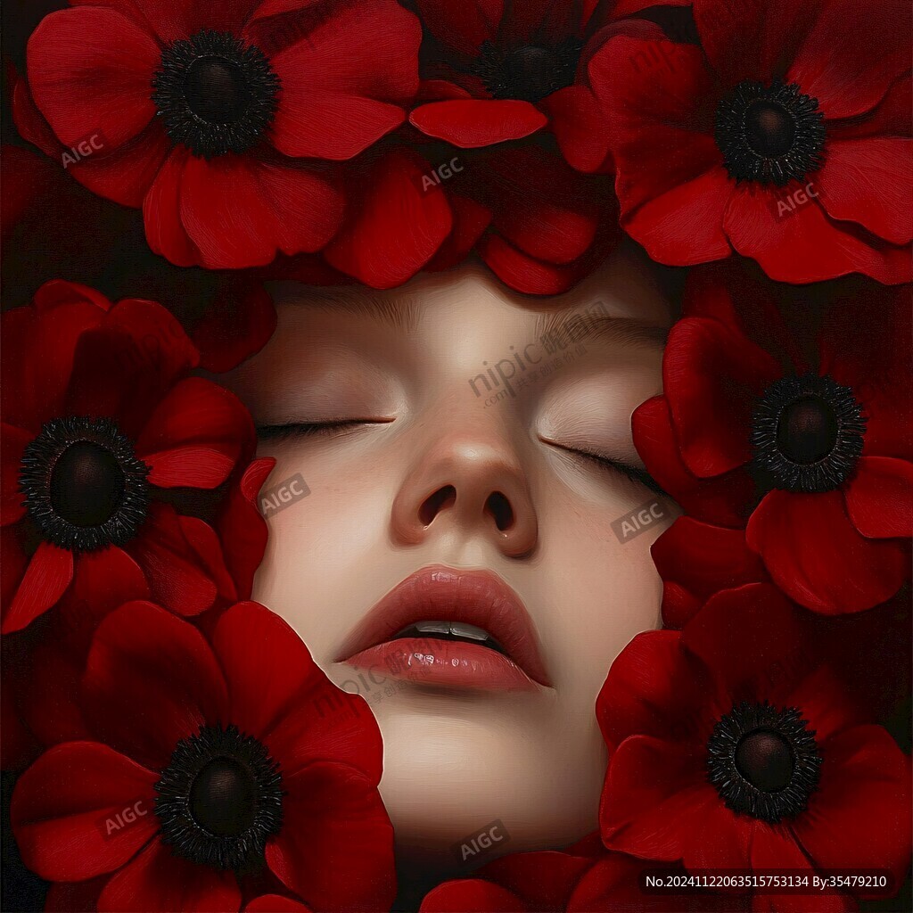 3d红色花