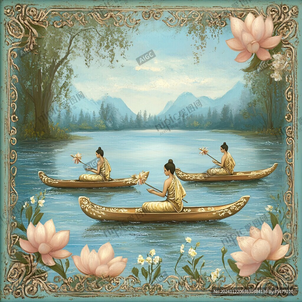 小船壁画