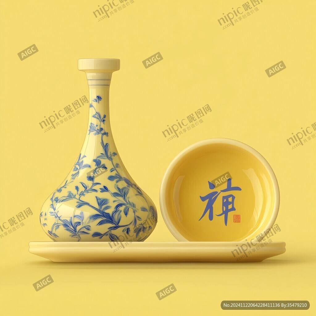 中式酒瓶酒杯