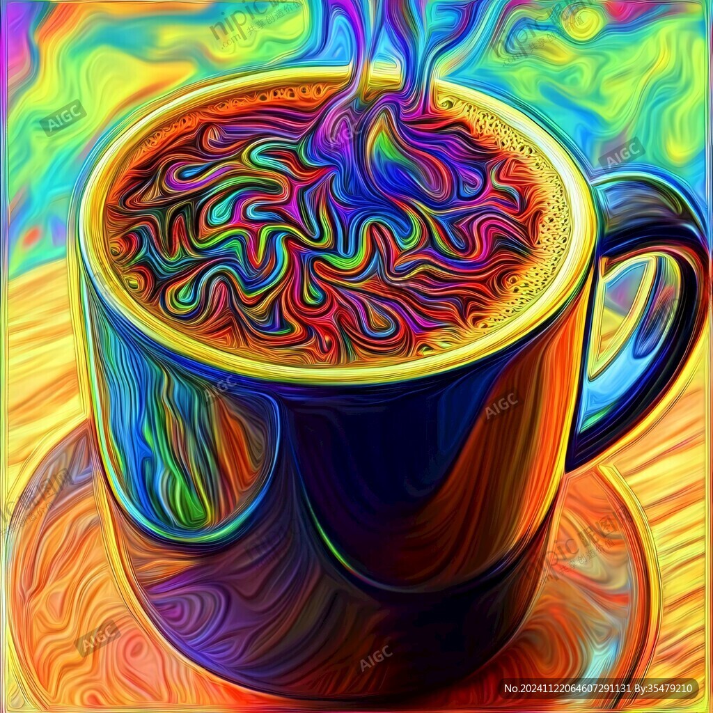 个性咖啡油画