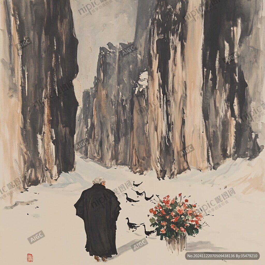 昆仑雪菊插画