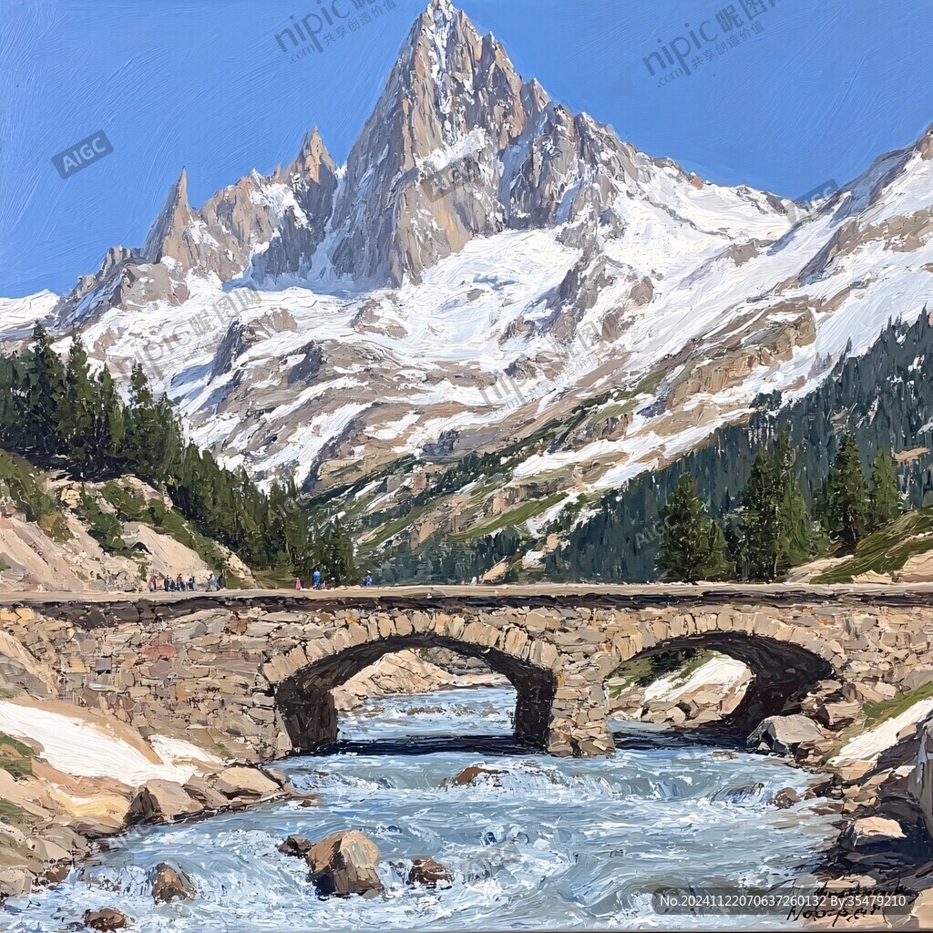 桥梁油画