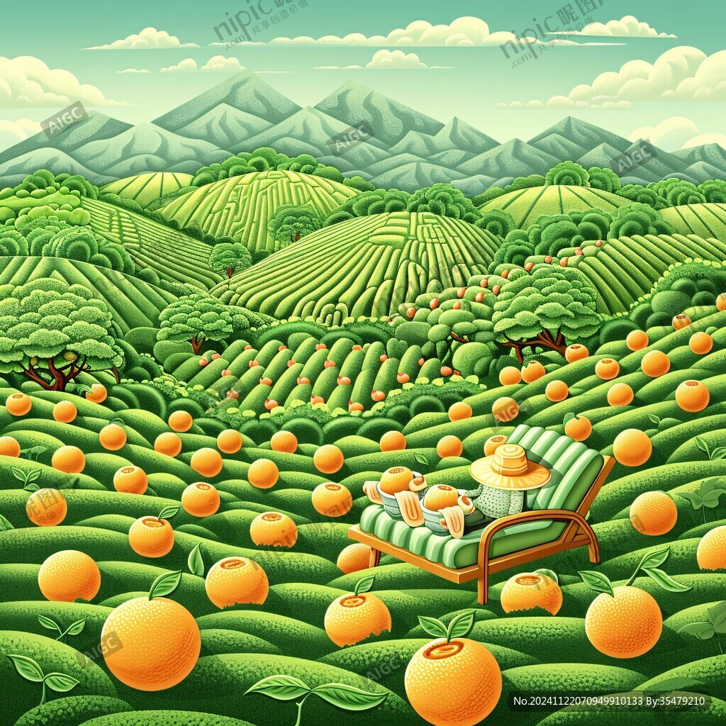精品沃柑包装插画