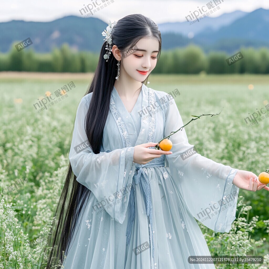 淡雅蓝色汉服