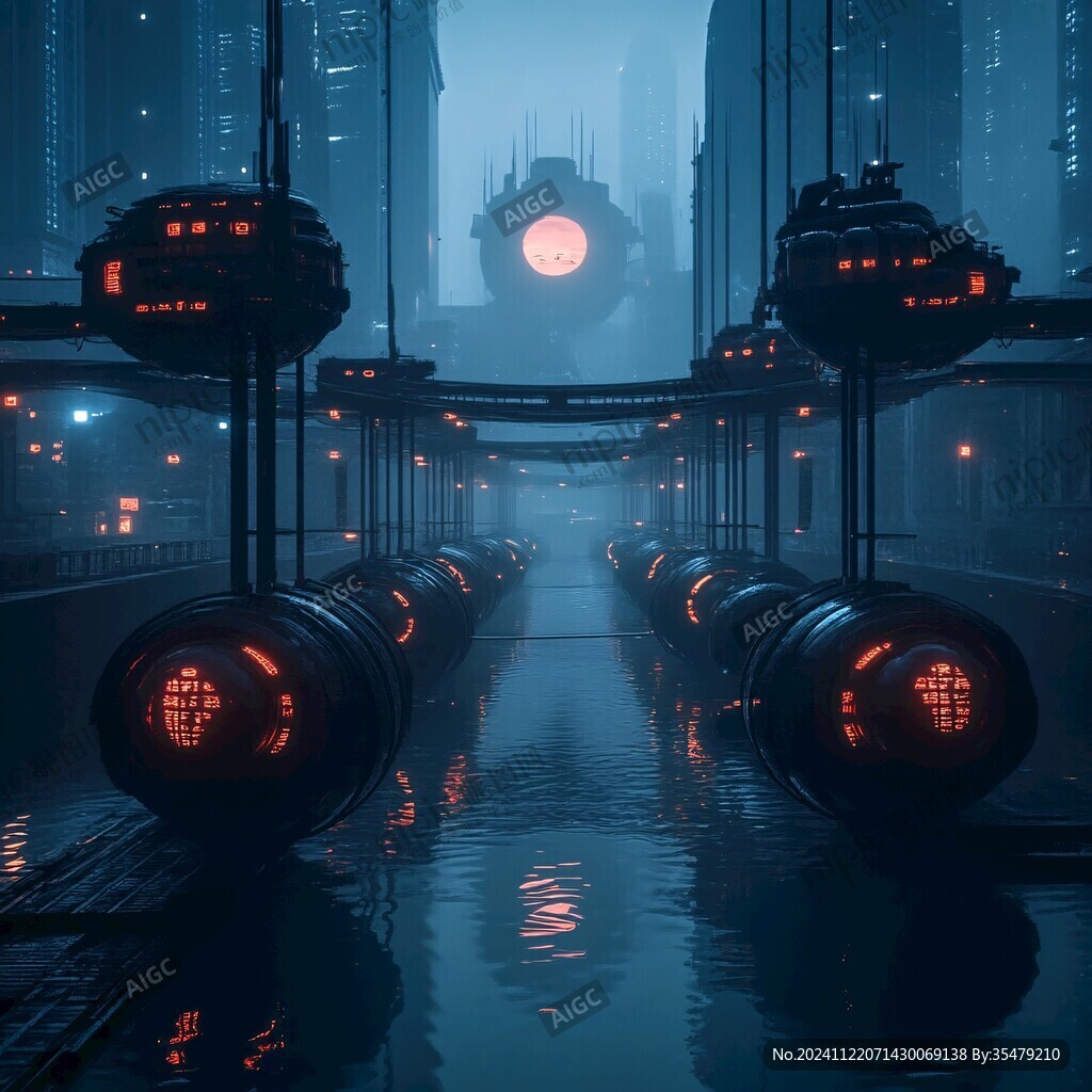场景赛博插画