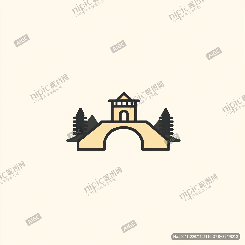 景点标志小桥logo
