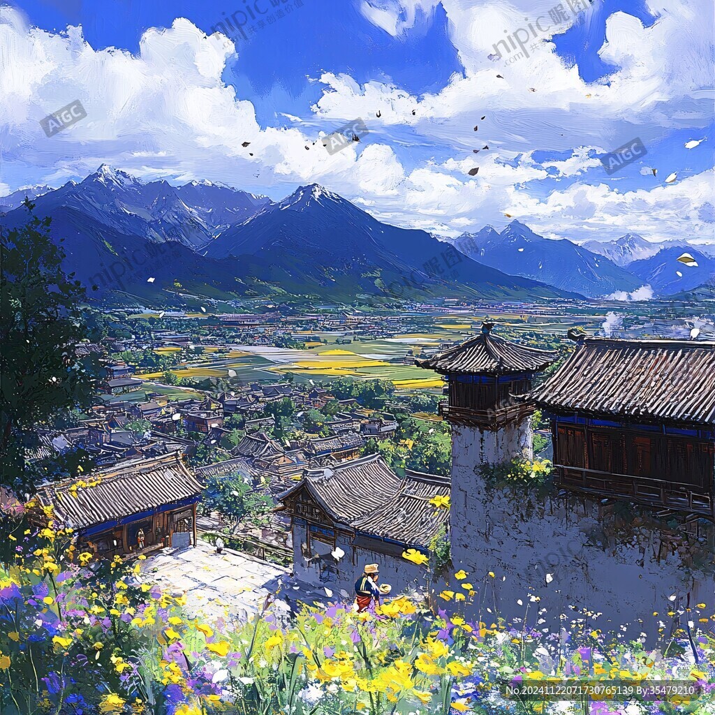 古风场景春暖花开