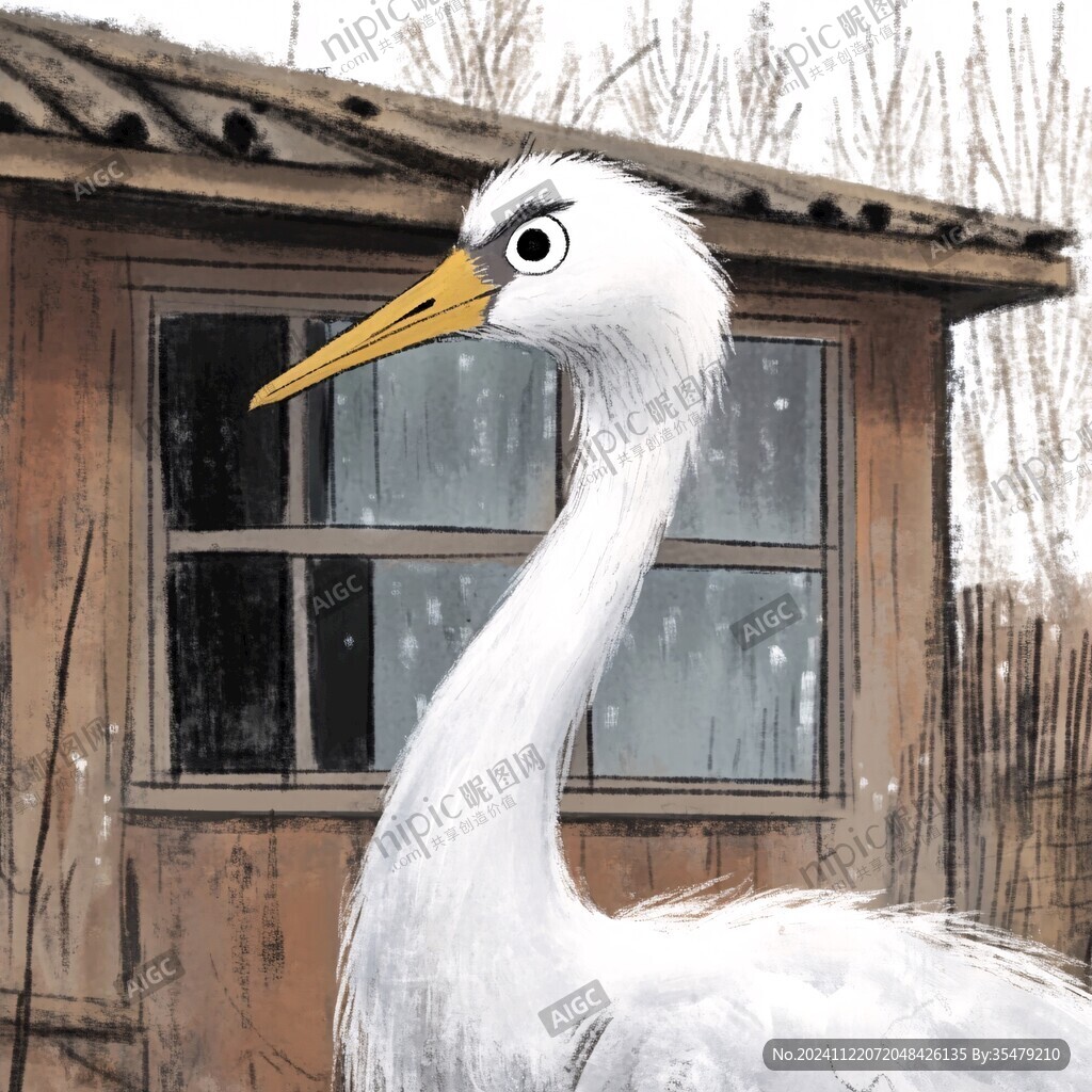 乡村大鹅插画