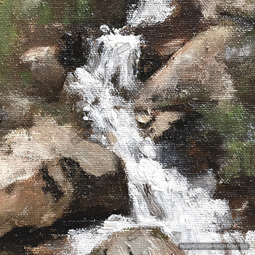 油画瀑布