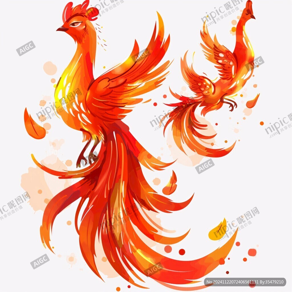 火凤凰插画