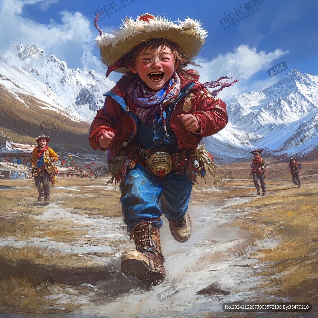 塔塔尔族男孩插画