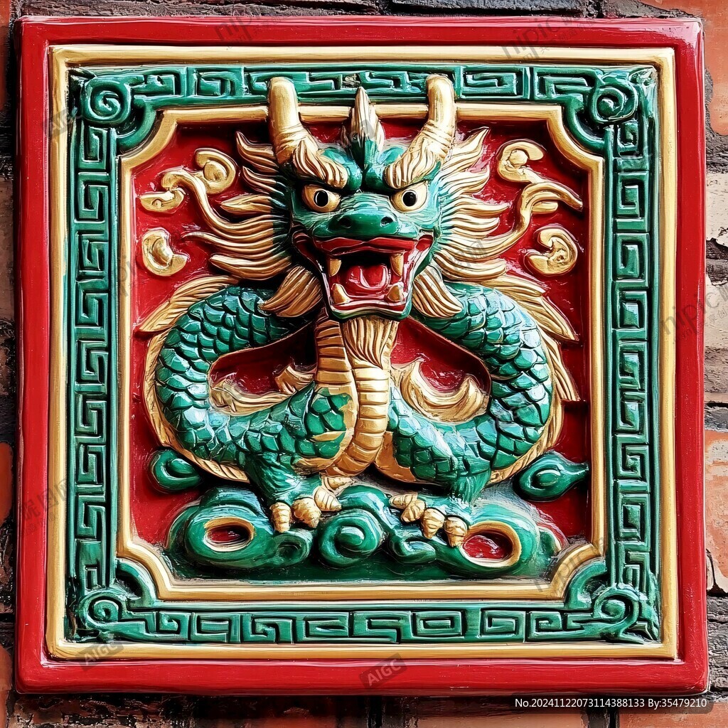 彩绘龙浮雕