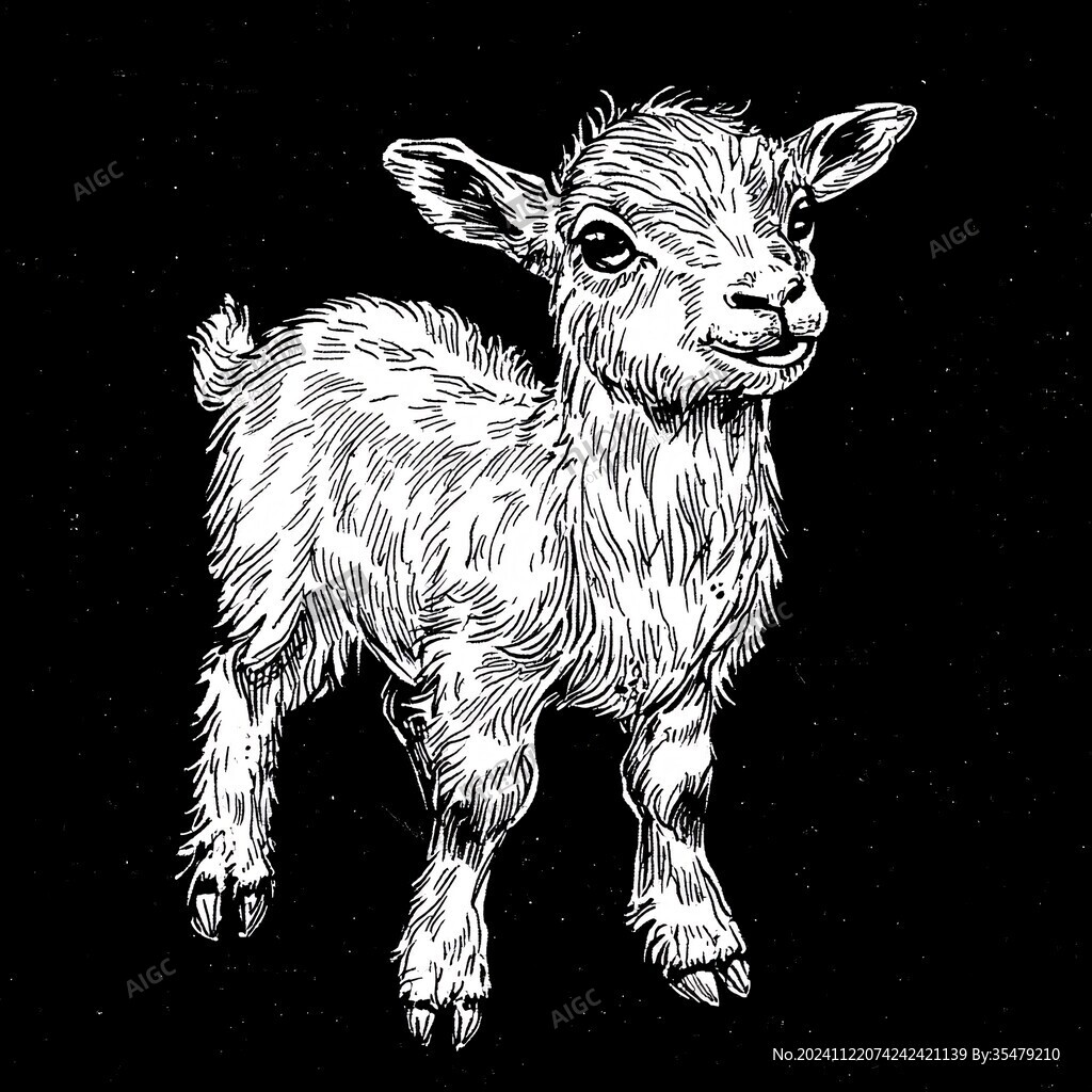 手绘山羊