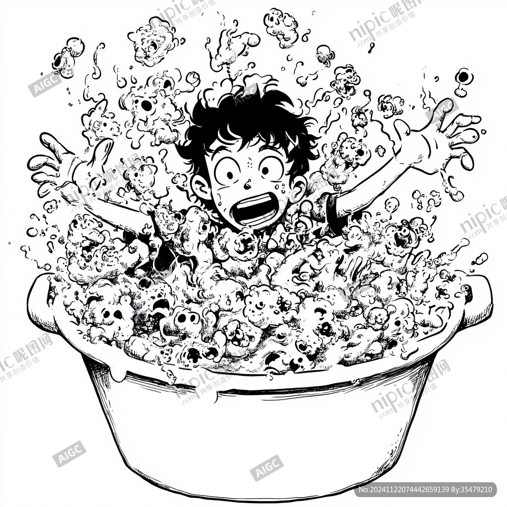 火鸡面手绘插画