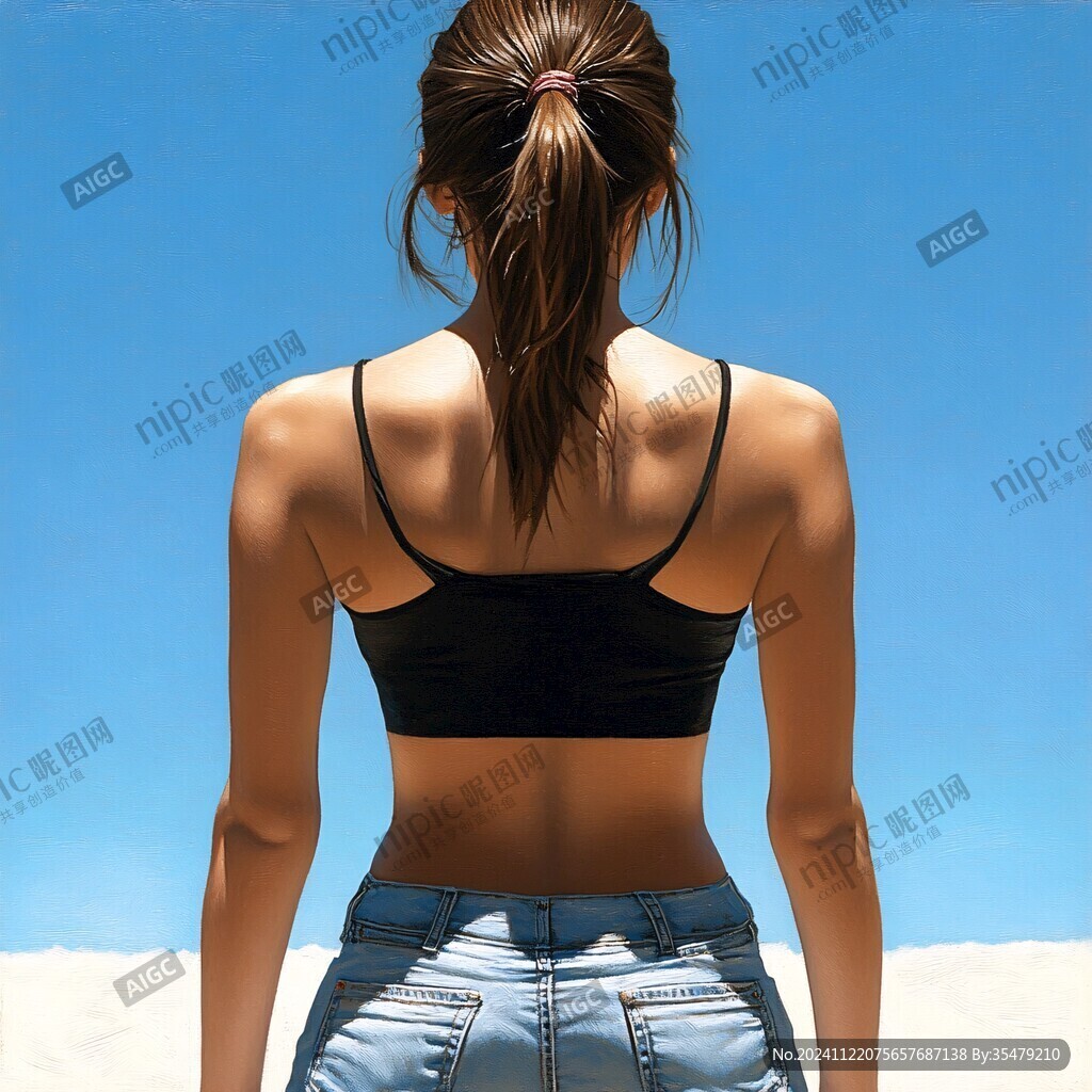 健身美女背影