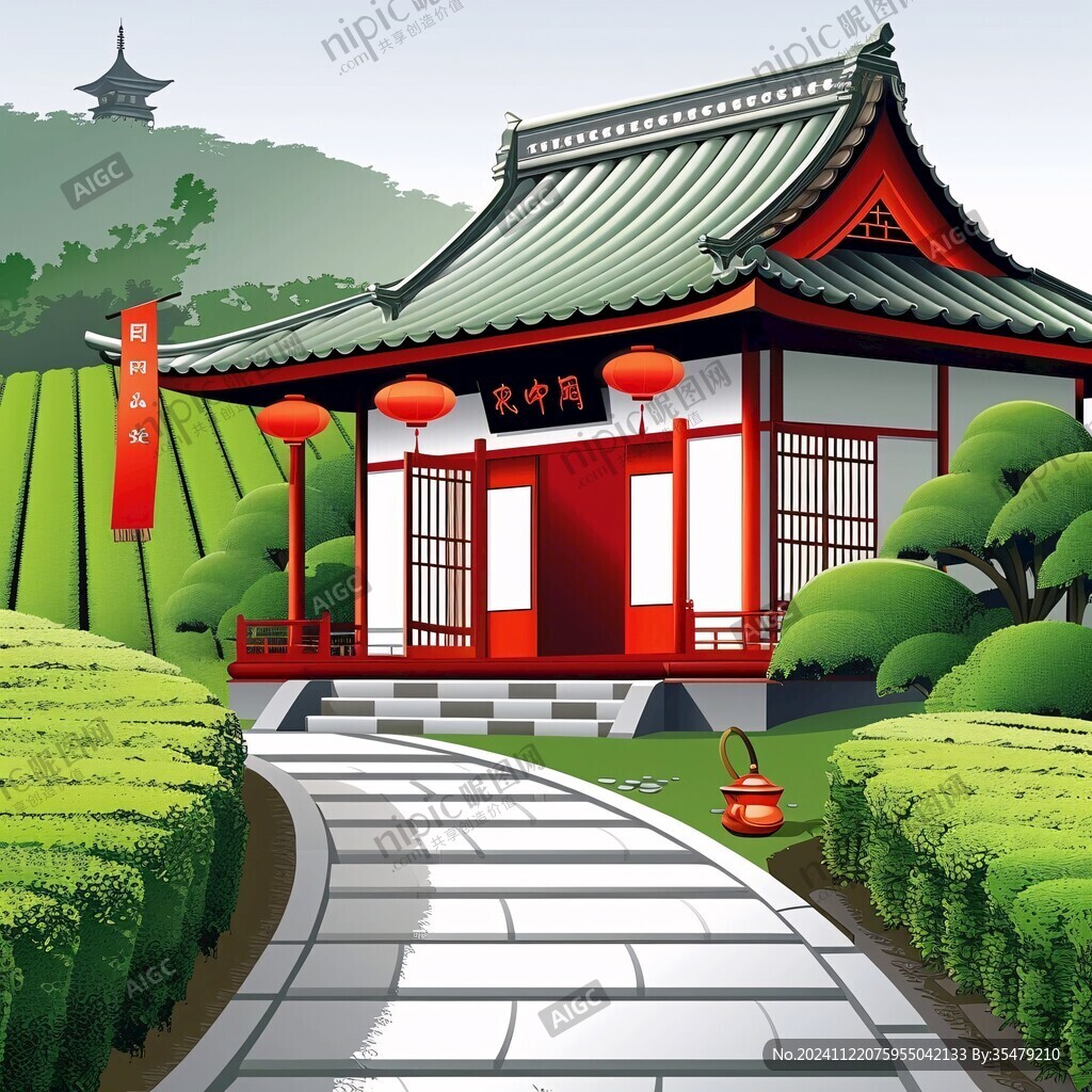 江南香山风景区插画