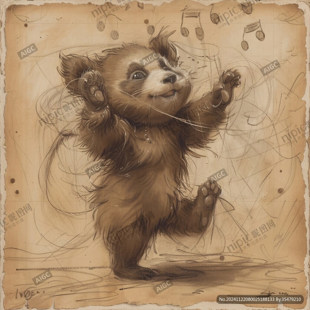 小浣熊插画