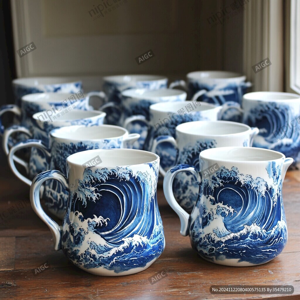 青花马克杯