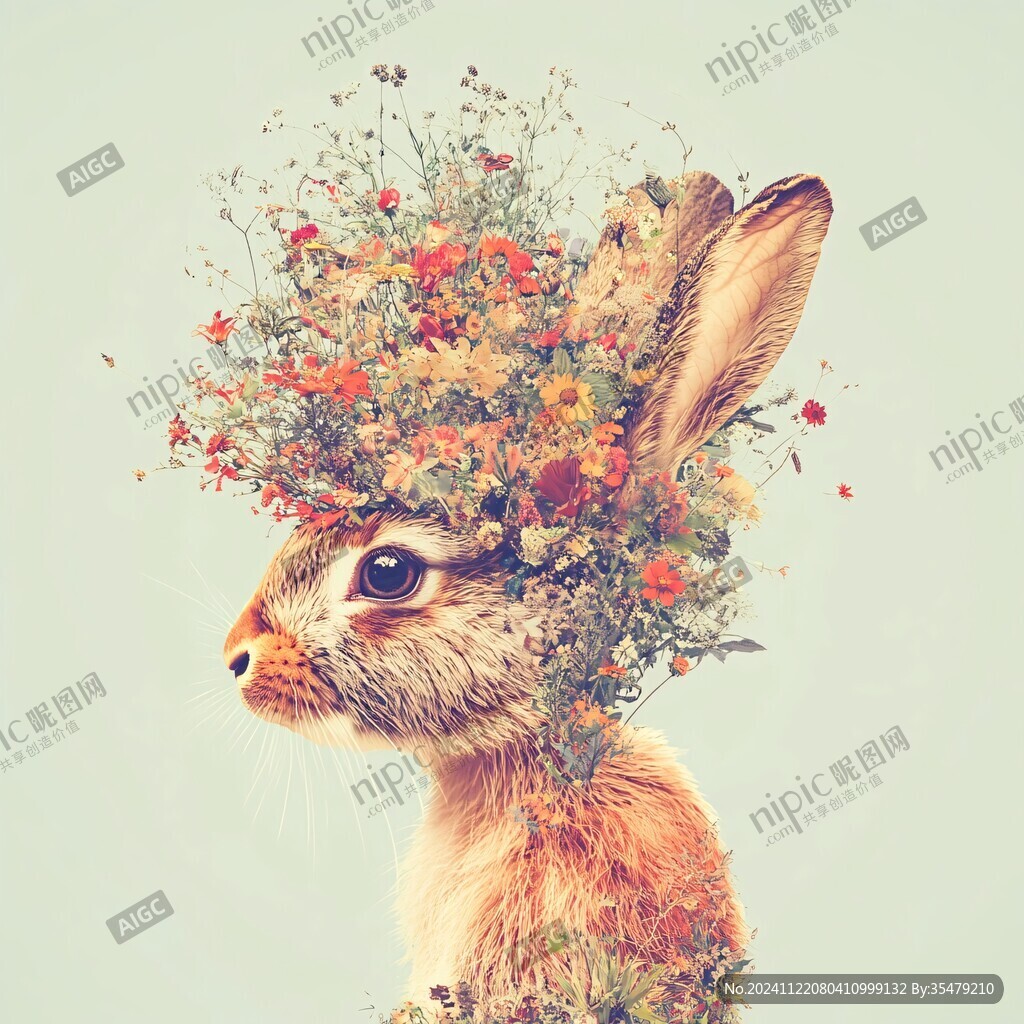 兔与花