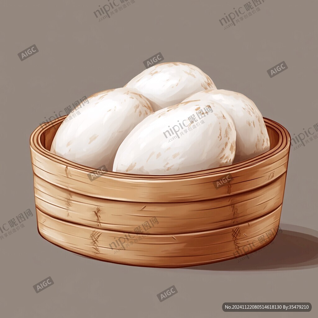 蒸馒头插画