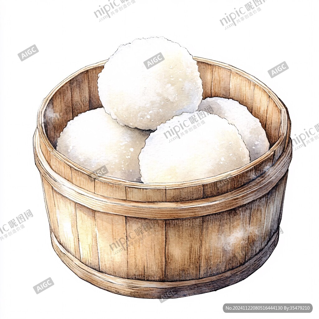 蒸馒头插画