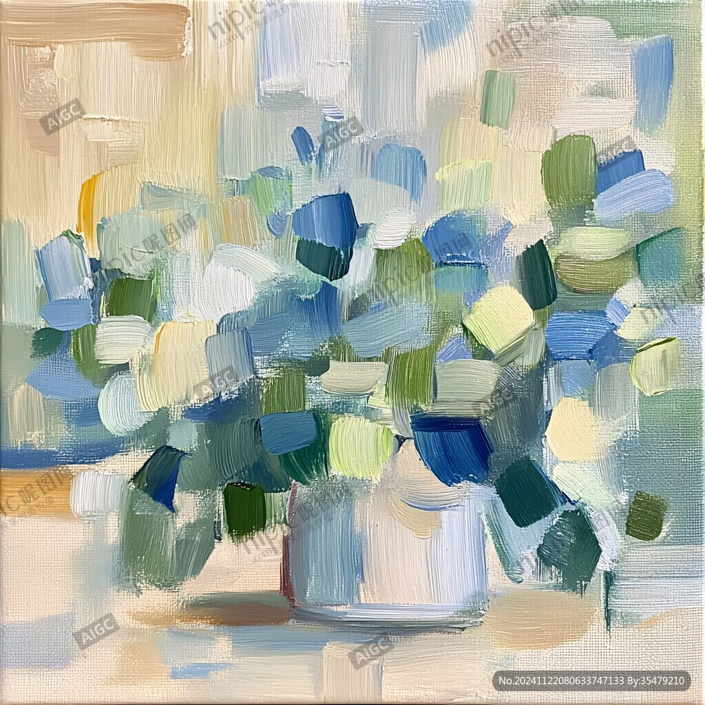 抽象花瓶油画